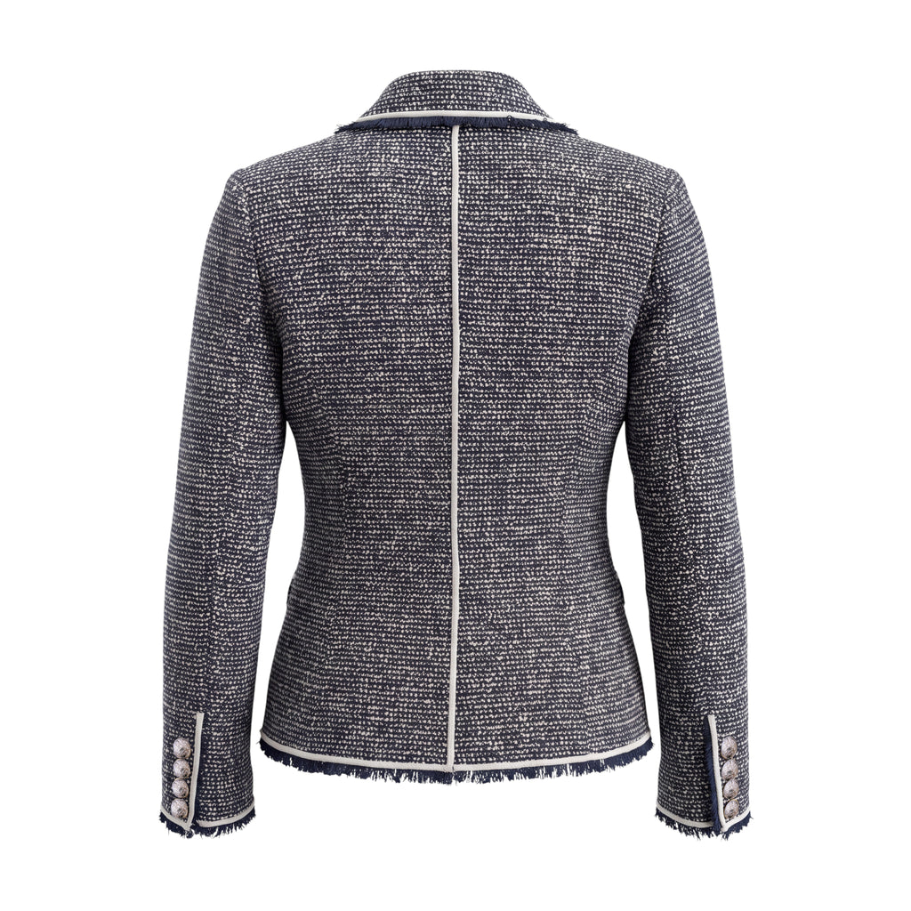 VERONICA BEARD TWEED BLAZER WITH SILVER BUTTONS - SIZE 4