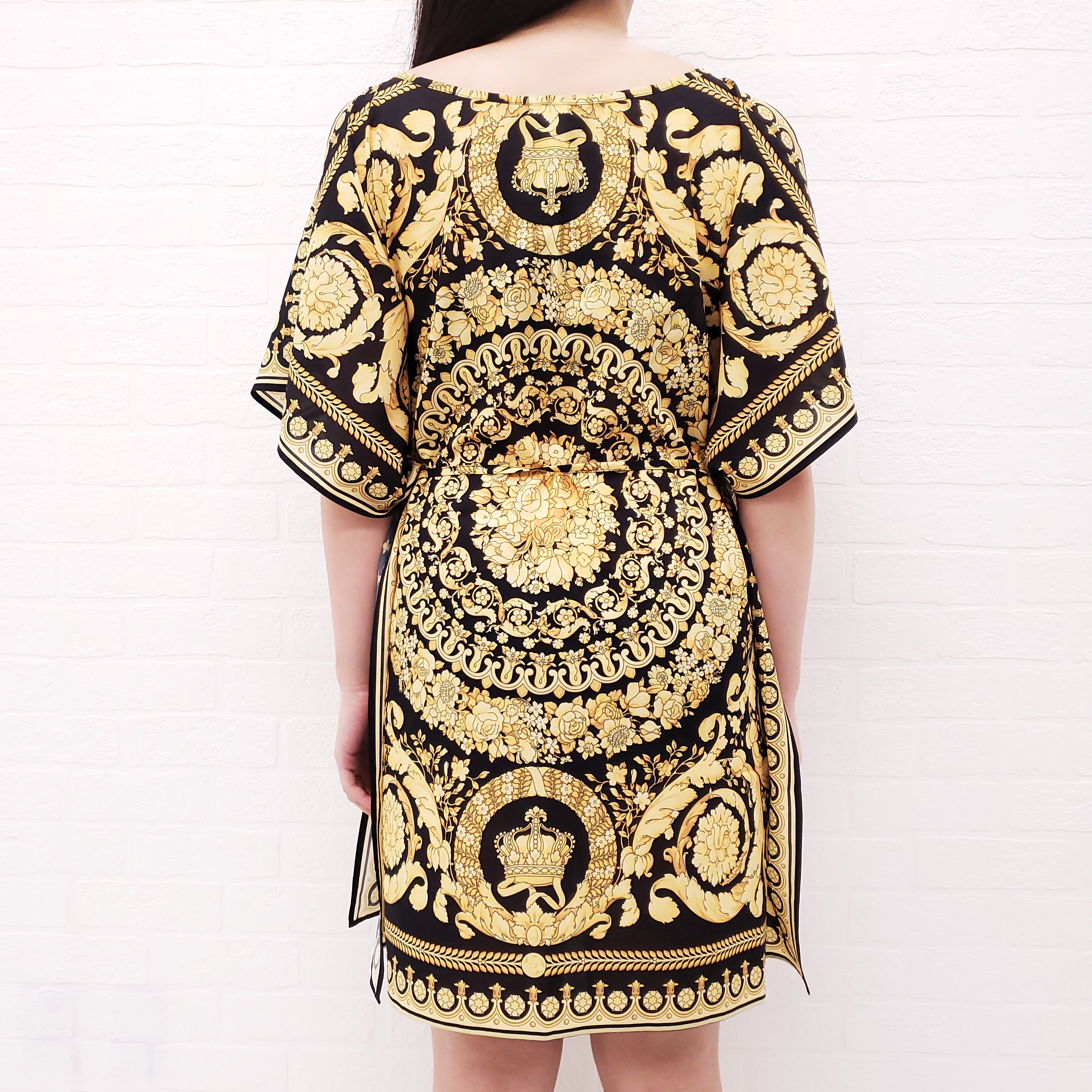 VERSACE BARACCO COVER-UP DRESS WITH TIE - SIZE 40