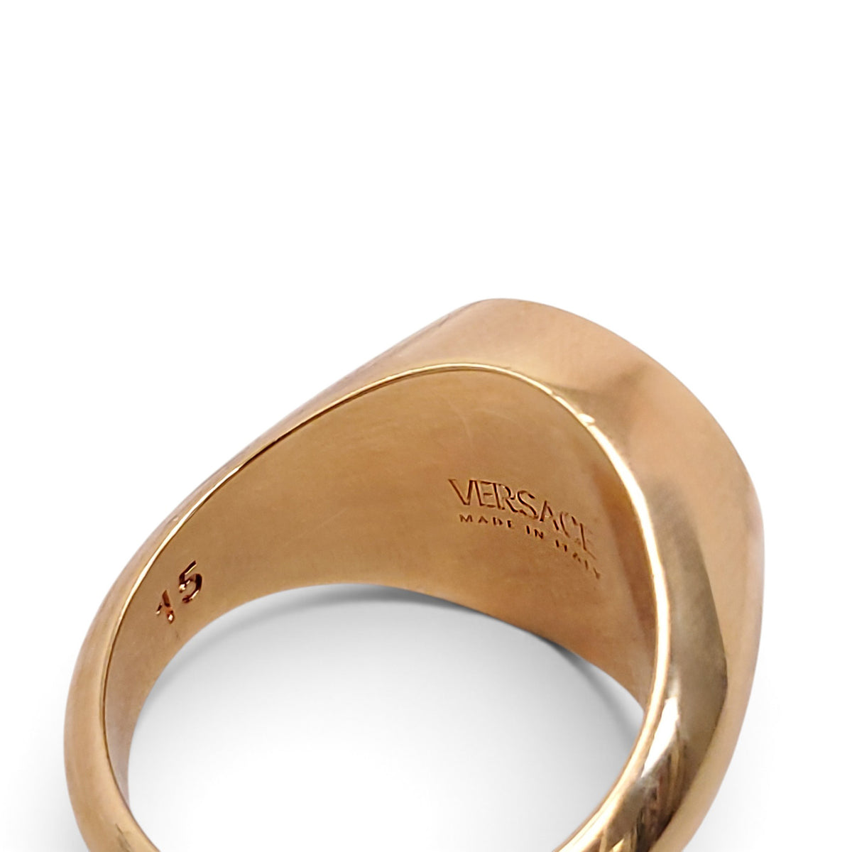 VERSACE BLACK AND GOLD MEDUSA RING - SIZE 15