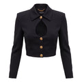 VERSACE BLACK KEYHOLE JACKET WITH GOLD MEDUSA BUTTONS - SIZE 38