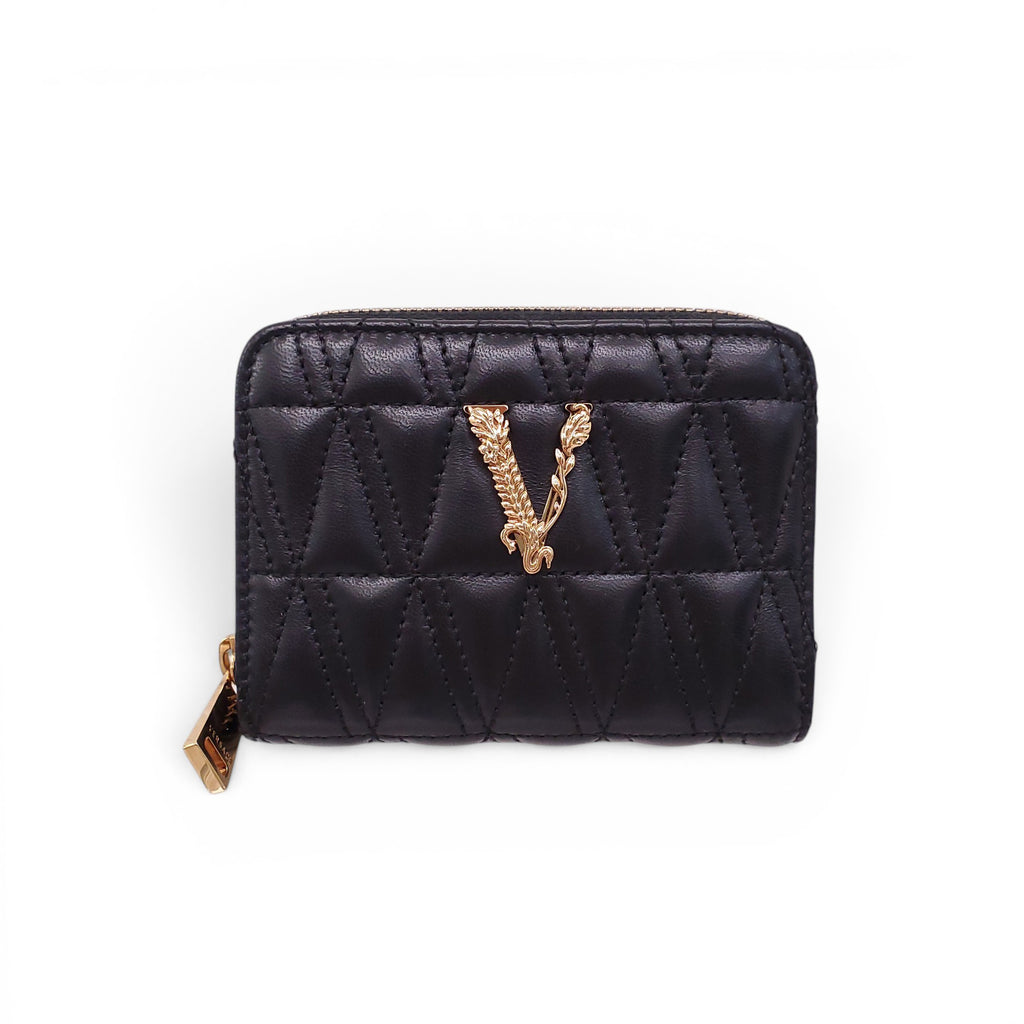 VERSACE BLACK QUILTED WALLET