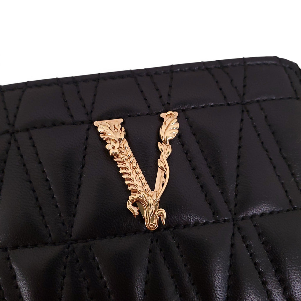 VERSACE BLACK QUILTED WALLET