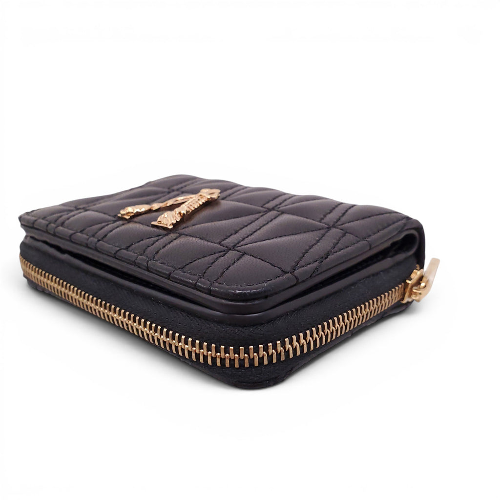 VERSACE BLACK QUILTED WALLET