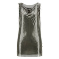 VERSACE SILVER CHAINMAIL DRESS WITH MEDUSA SAFETY PIN - SIZE 42