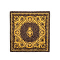 VERSACE GOLD AND BROWN SCARF WITH ANIMAL PRINT DETAIL