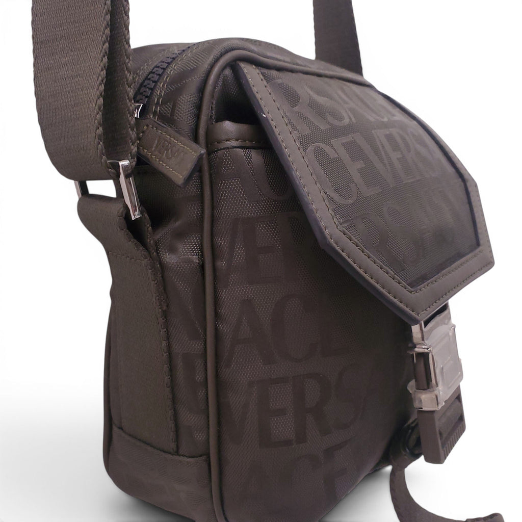 VERSACE GREEN MONOGRAM CROSSBODY BAG