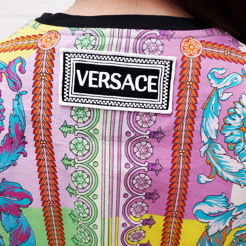 VERSACE LIMITED EDITION MULTI-COLOURED PRINTED T-SHIRT - SIZE 38