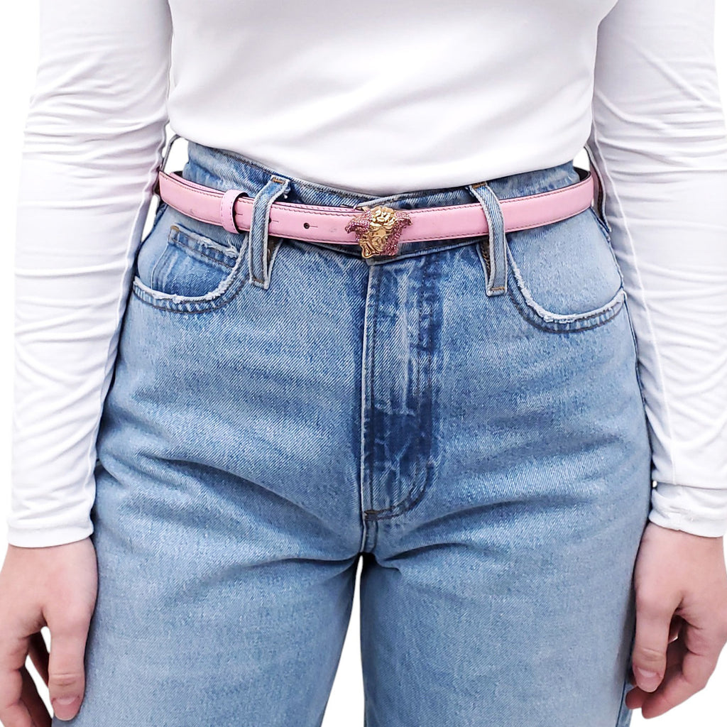 VERSACE MEDUSA PINK BELT - SIZE 90
