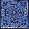 VERSACE NAVY MEDUSA PATTERNED SILK SCARF