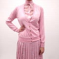 VERSACE PINK CARDIGAN WITH MEDUSA BUTTONS - SIZE 40