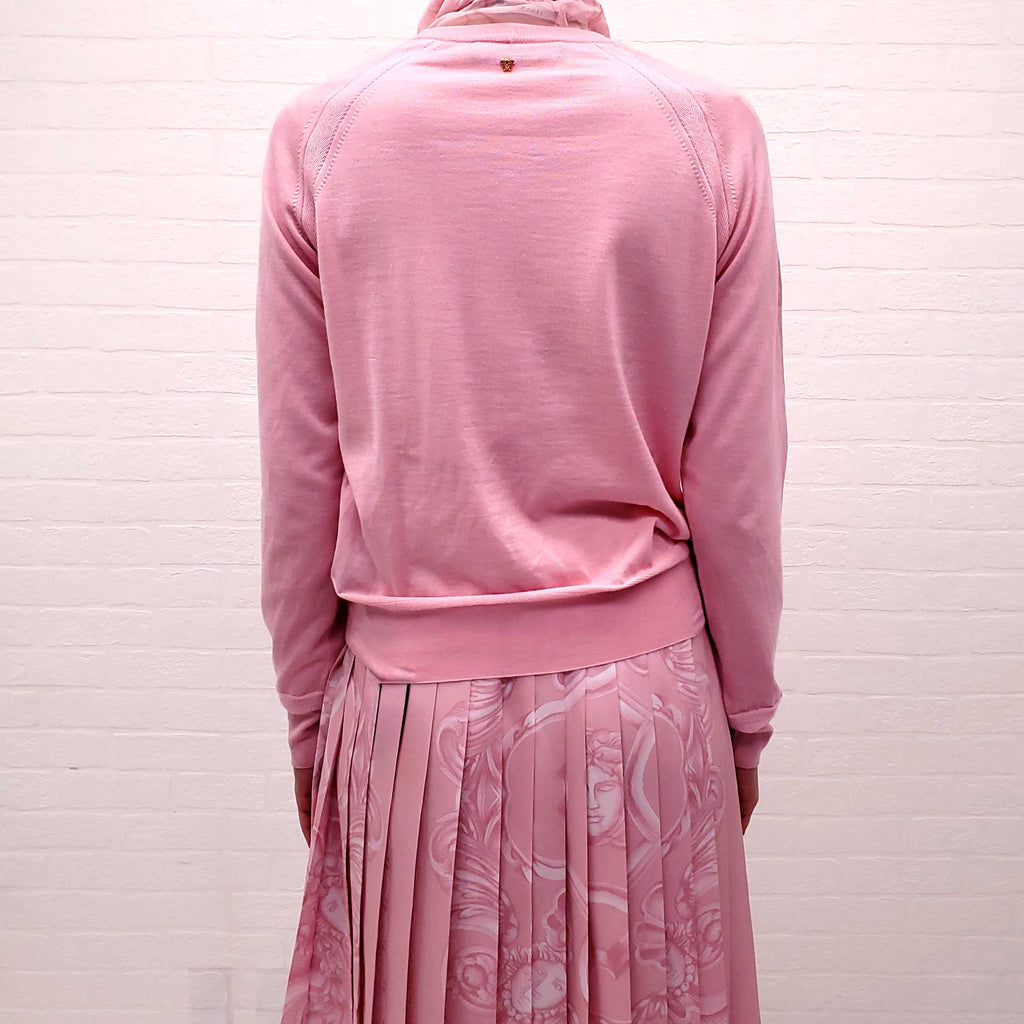 VERSACE PINK CARDIGAN WITH MEDUSA BUTTONS - SIZE 40