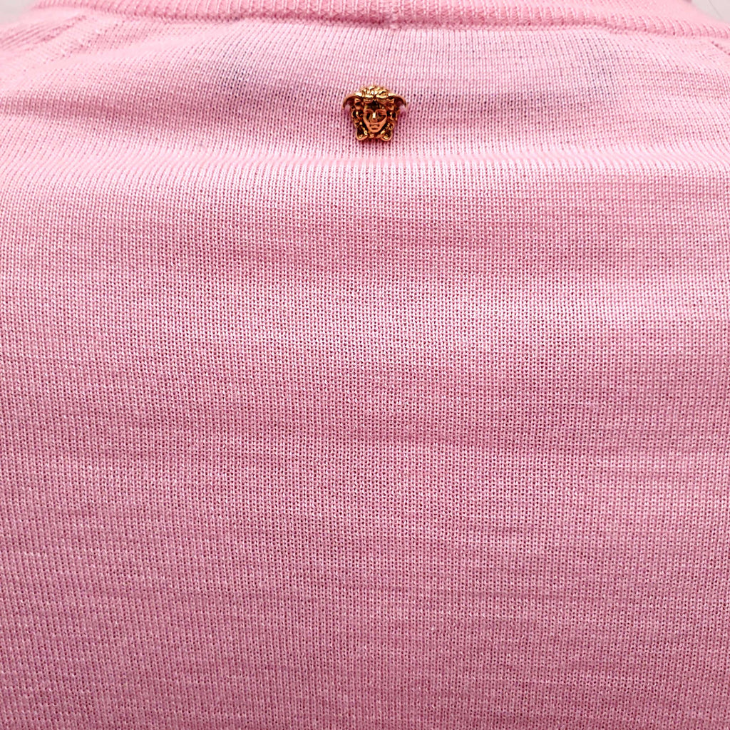 VERSACE PINK CARDIGAN WITH MEDUSA BUTTONS - SIZE 40