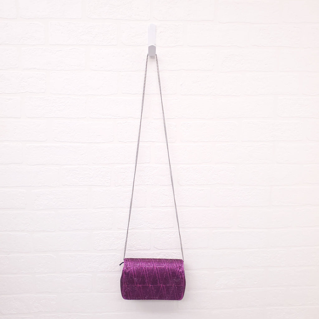 VERSACE PURPLE MINI VIRTUS CRYSTAL PAVÉ EVENING BAG