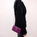 VERSACE PURPLE MINI VIRTUS CRYSTAL PAVÉ EVENING BAG