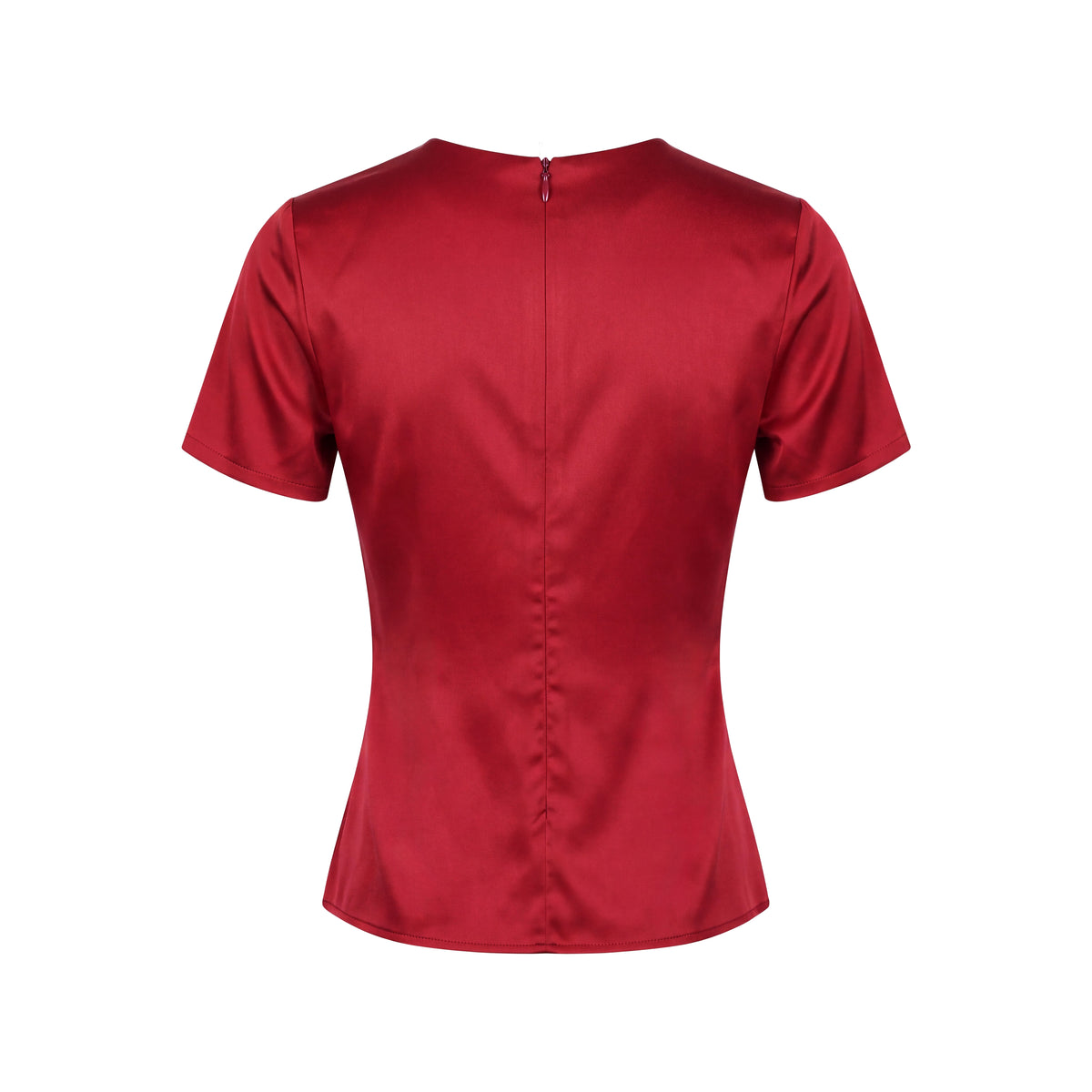 VERSACE RED SAFETY PIN GATHER TOP - SIZE 38
