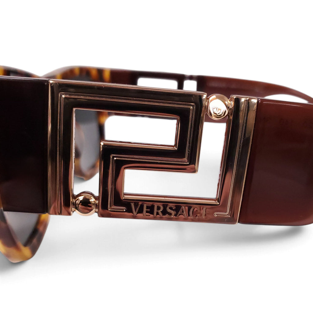 VERSACE TORTOISE SHELL LOGO SUNGLASSES