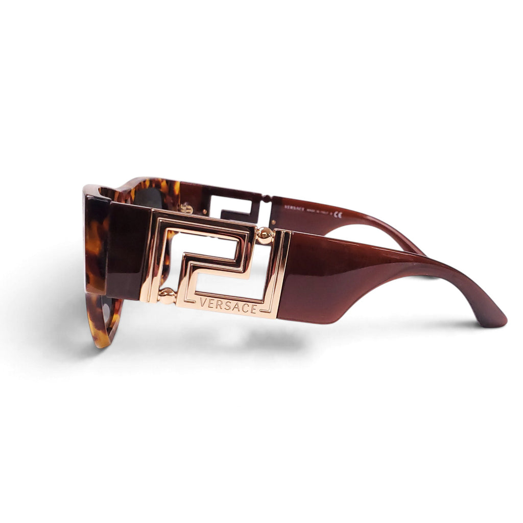 VERSACE TORTOISE SHELL LOGO SUNGLASSES