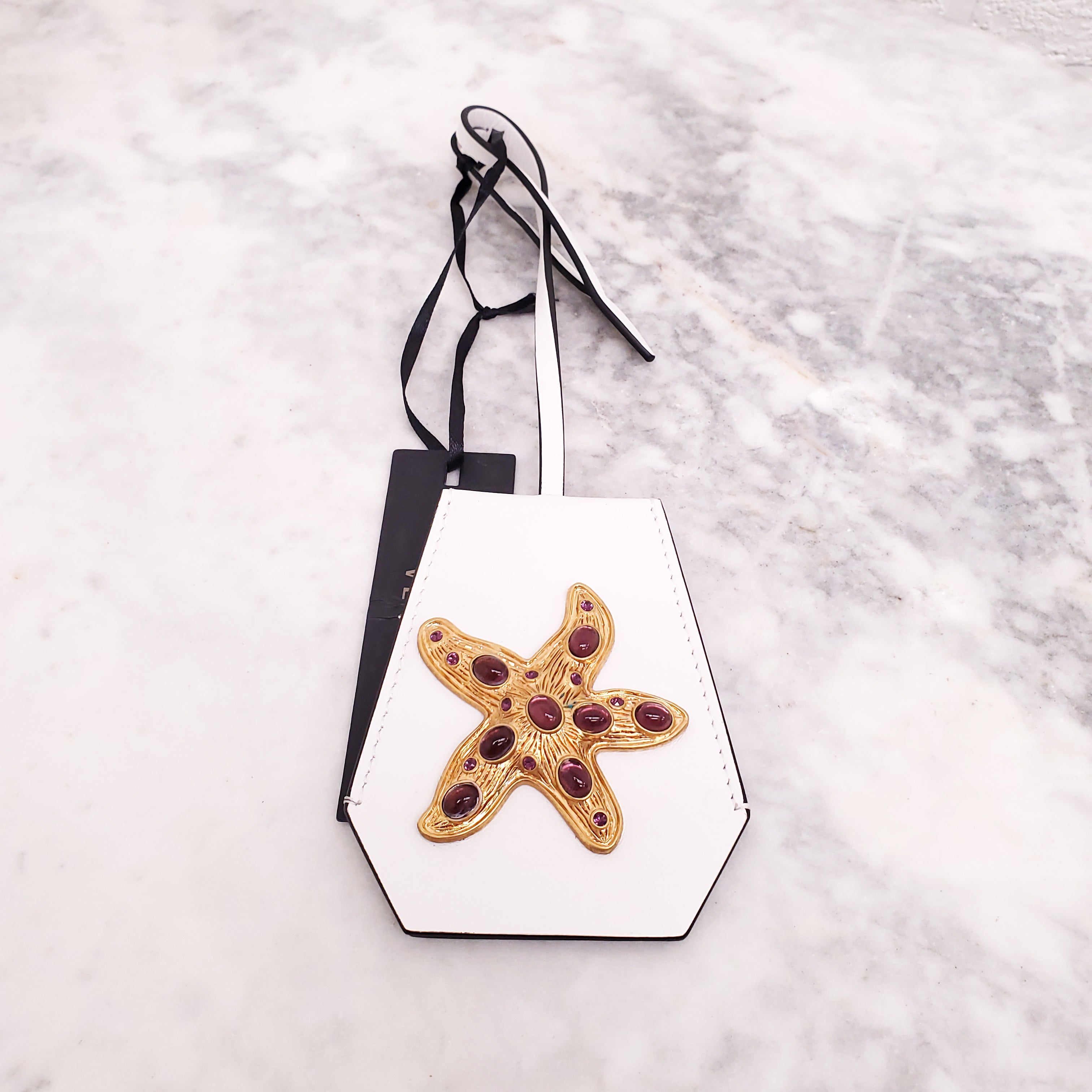 VERSACE WHITE STARFISH BAG CHARM