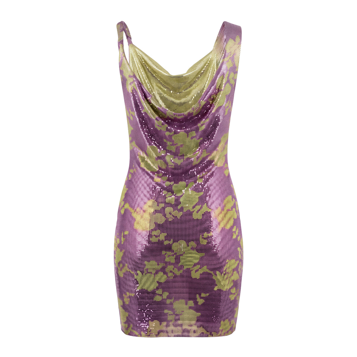 VERSACE WILD ROSES CHAINMAIL MIDI DRESS - SIZE 38