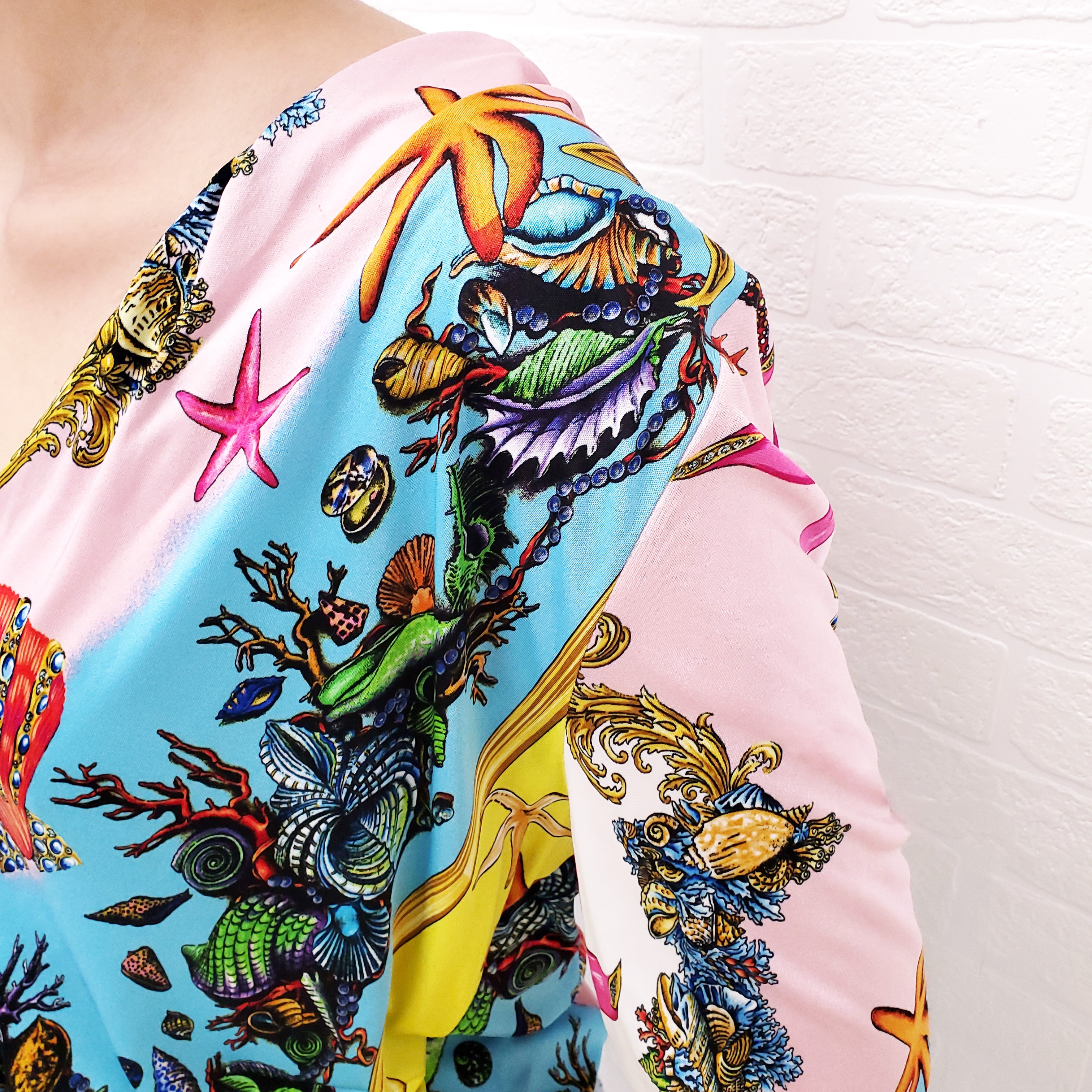 VERSACE 'TRESOR DE LA MER' SEASHELL PRINT BODYSUIT - SIZE 52