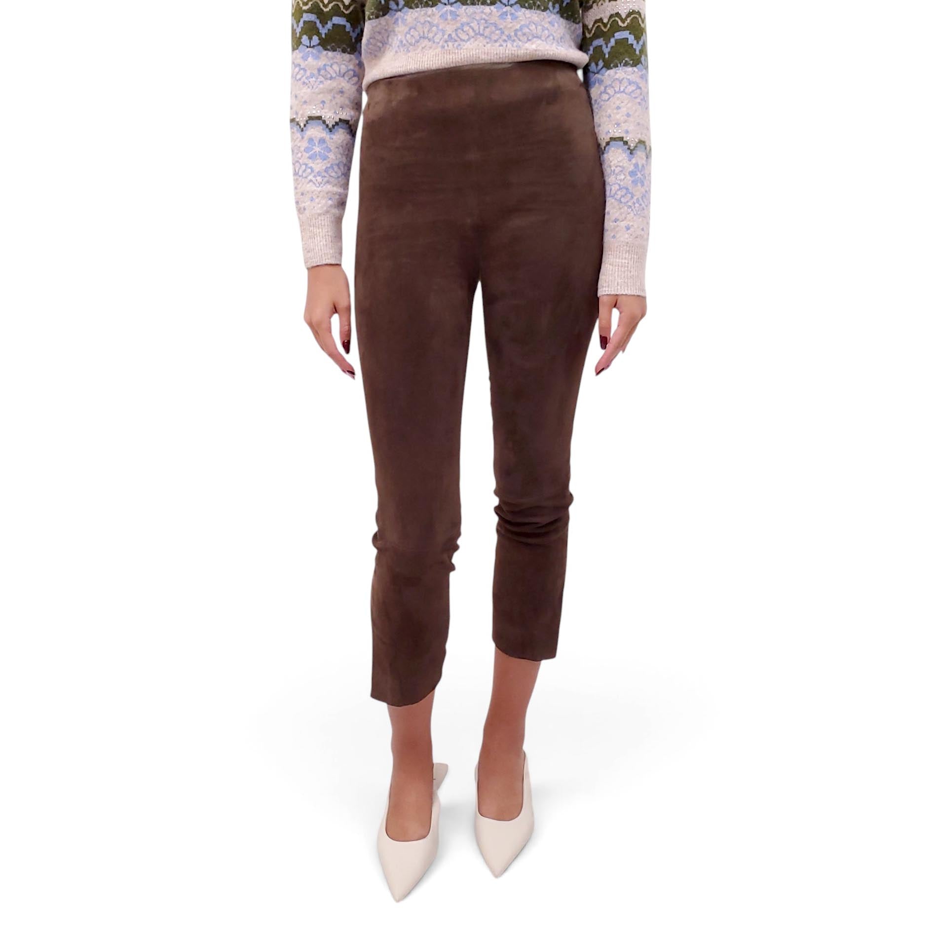 VINCE TAUPE SUEDE LEGGINGS - SIZE S