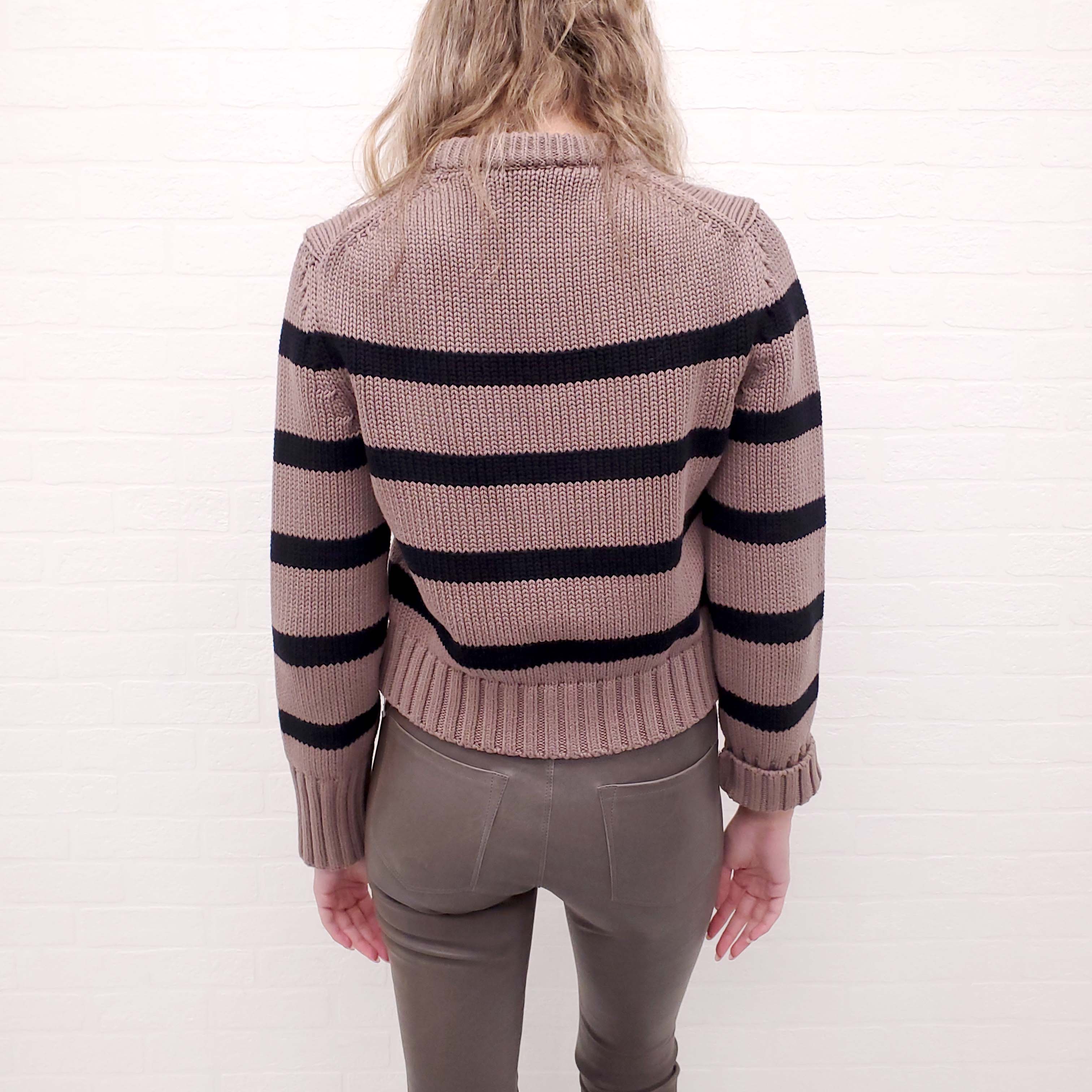 WHITE & WARREN STRIPED SWEATER - SIZE XS