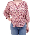 XIRENA PINK FLORAL COTTON BLOUSE - SIZE S