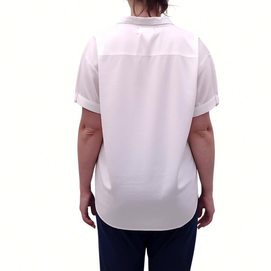 XIRENA WHITE BUTTON-UP BLOUSE - SIZE M