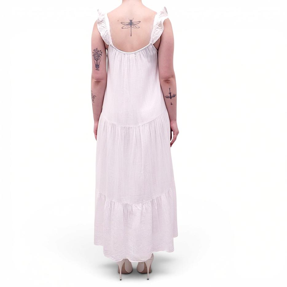 XIRENA WHITE GAUZE DRESS - SIZE S