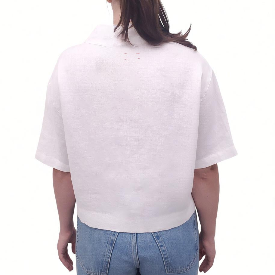 XIRENA WHITE LINEN 'AVEN' TOP - SIZE S