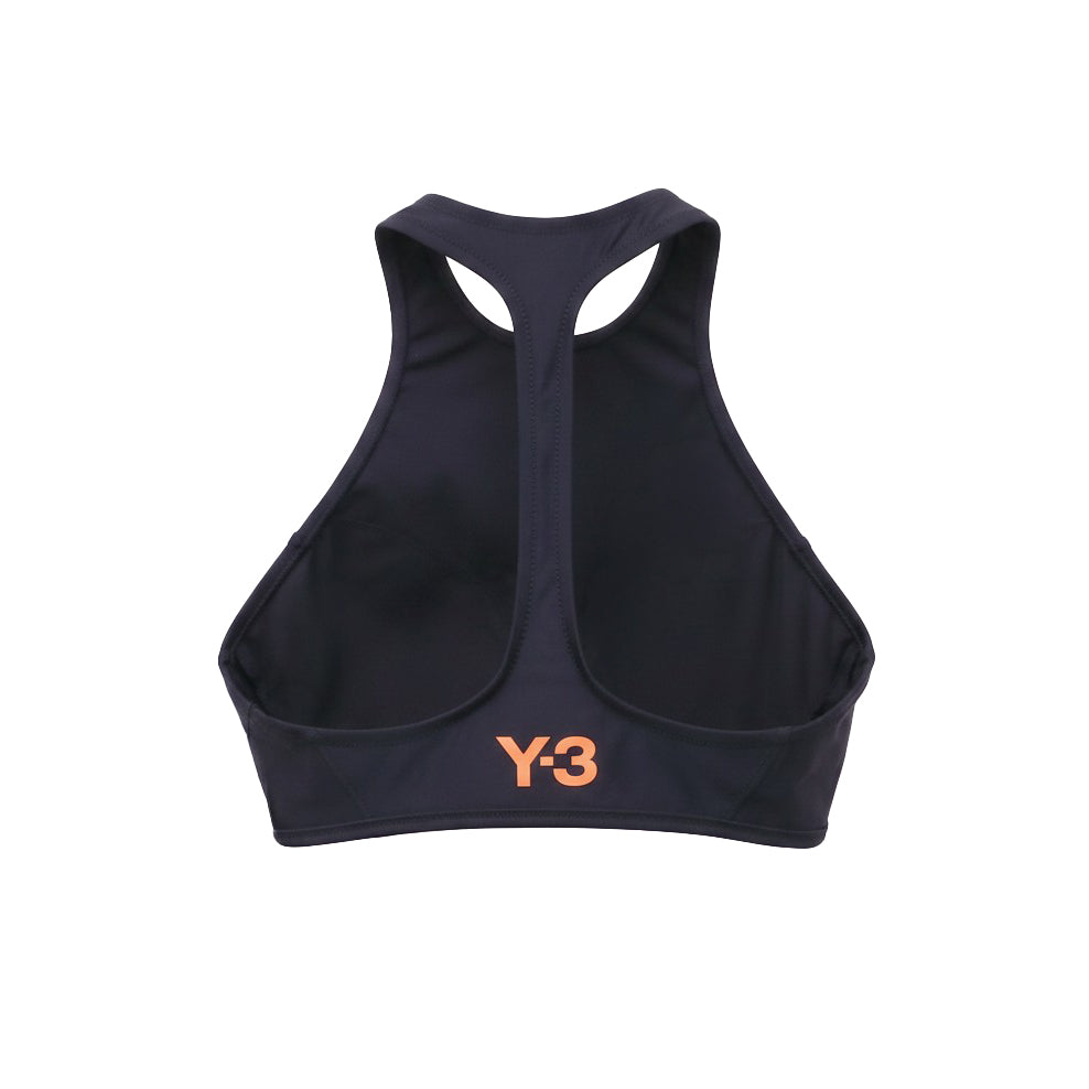 Y-3 ADIDAS BLACK LOGO BIKINI TOP WITH ZIPPER - SIZE M