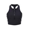 Y-3 ADIDAS BLACK LOGO BIKINI TOP WITH ZIPPER - SIZE M
