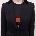 YVES SAINT LAURENT 1970 PLASTIC PENDANT NECKLACE WITH TASSEL ON ROPE
