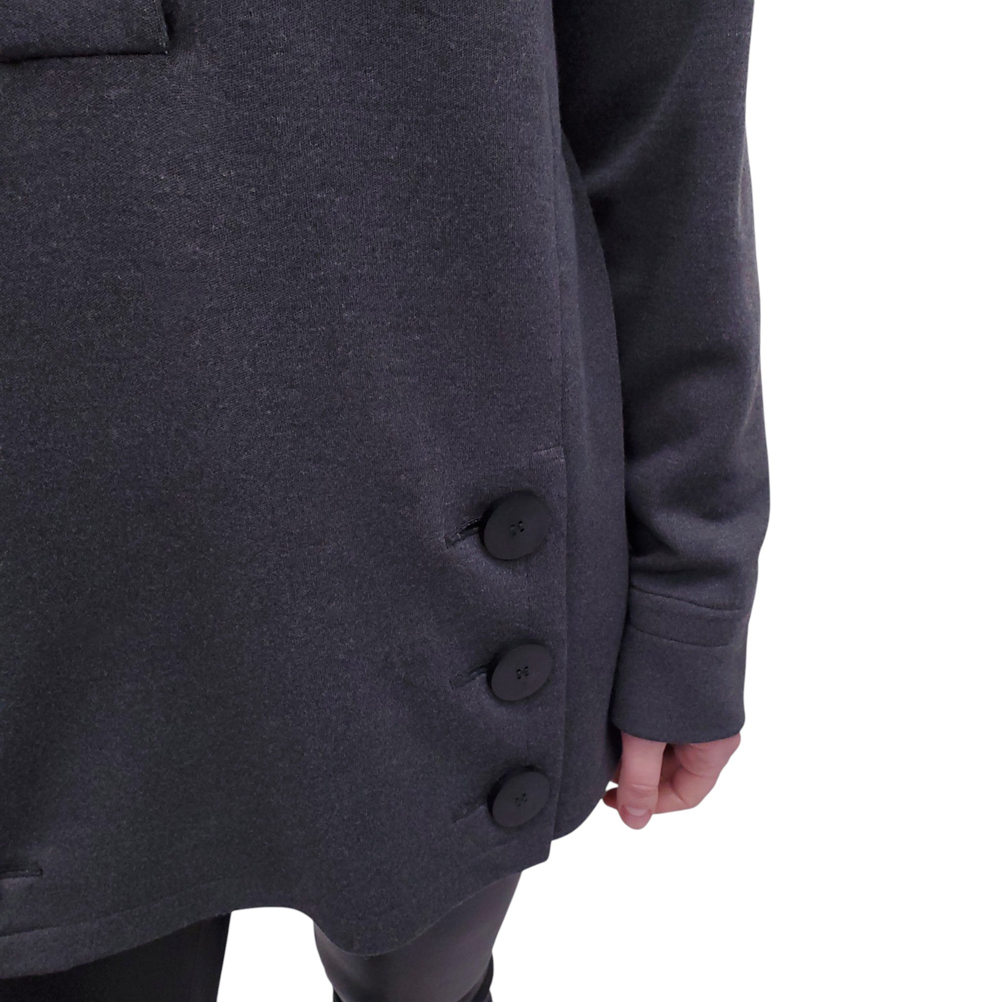 YVES SAINT LAURENT THICK SWEATER TUNIC WITH BUTTON DETAIL - SIZE 42