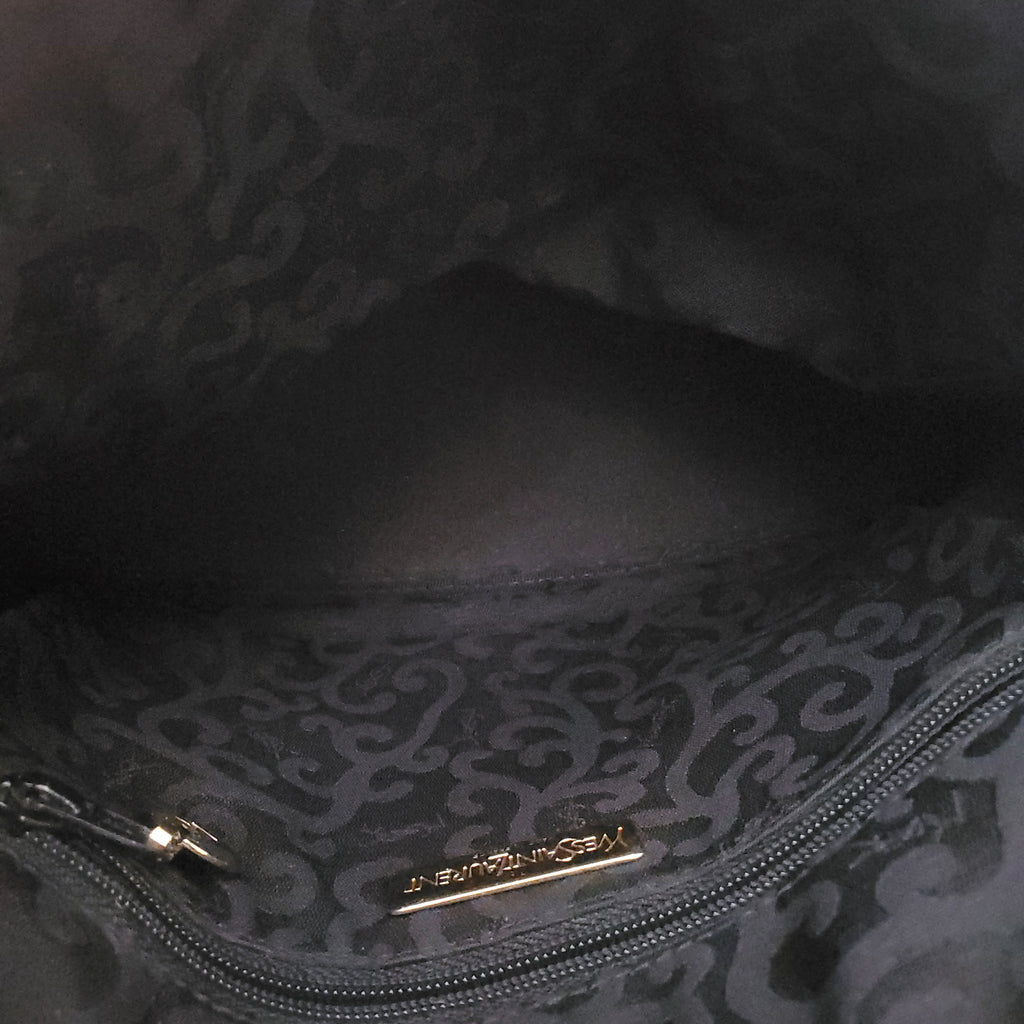 YVES SAINT LAURENT VINTAGE NAVY CASSANDRA ARABESQUE BAG