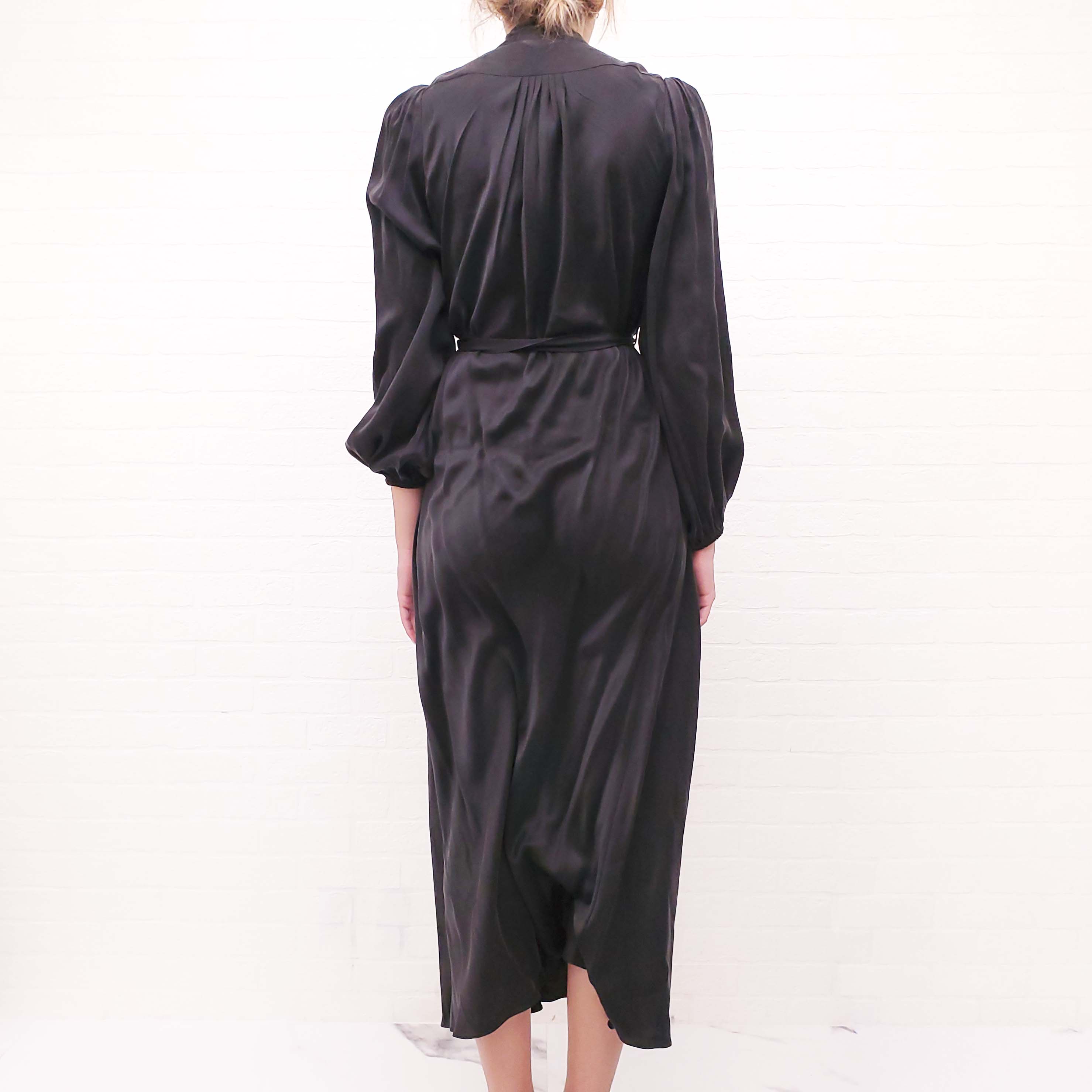 ZIMMERMANN BLACK SILK BILLOW DRESS - SIZE 0 (SIZE US 4)