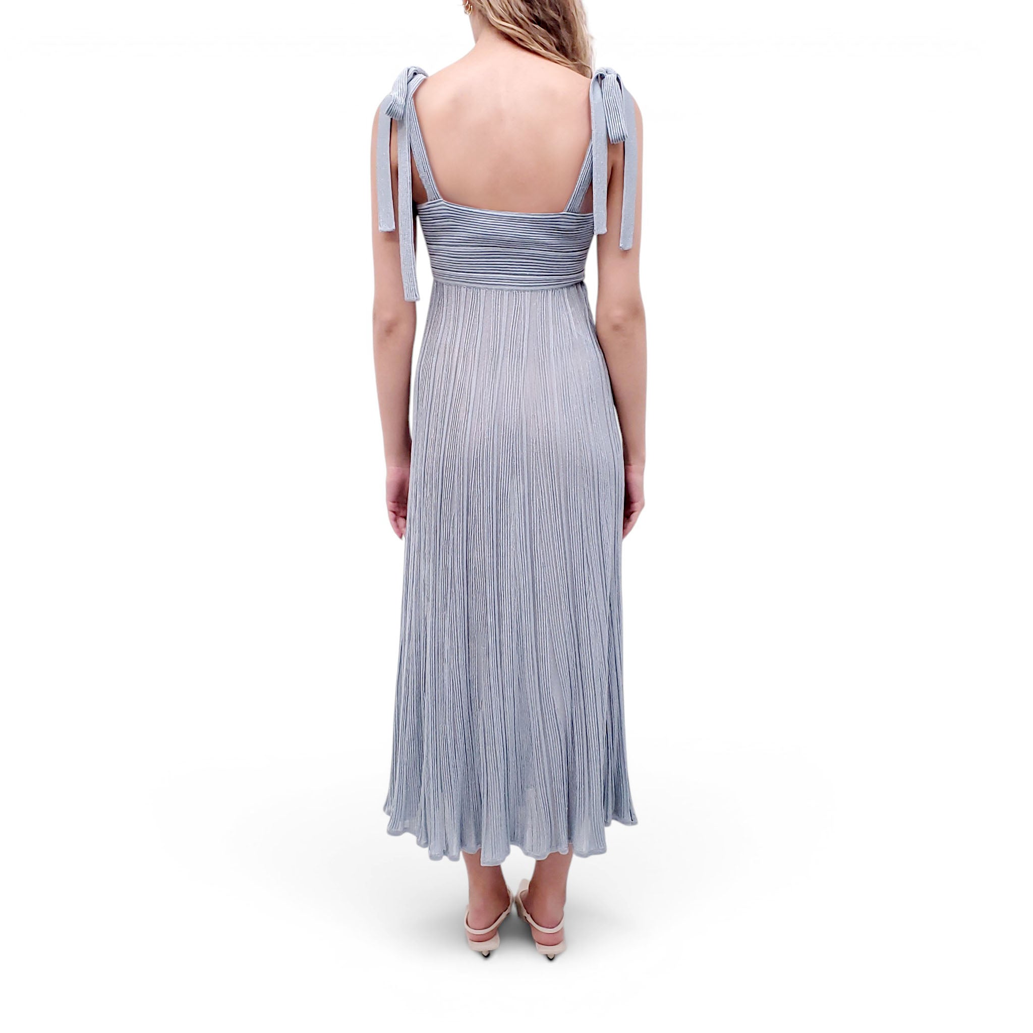 ZIMMERMANN BLUE SHIMMER KNIT DRESS - SIZE OP/XXS