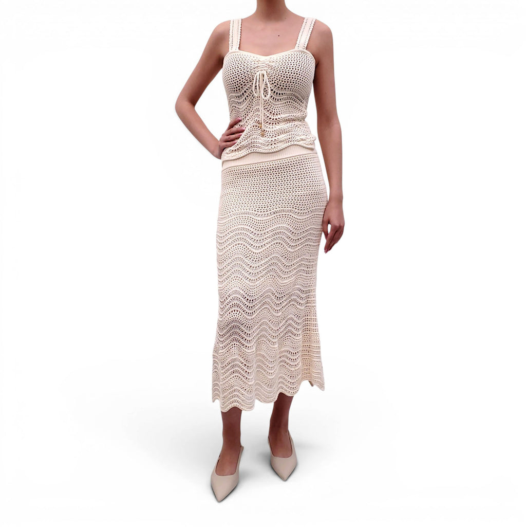 ZIMMERMANN CREAM 2-PIECE KNIT SET - SIZE 0 (US 4)