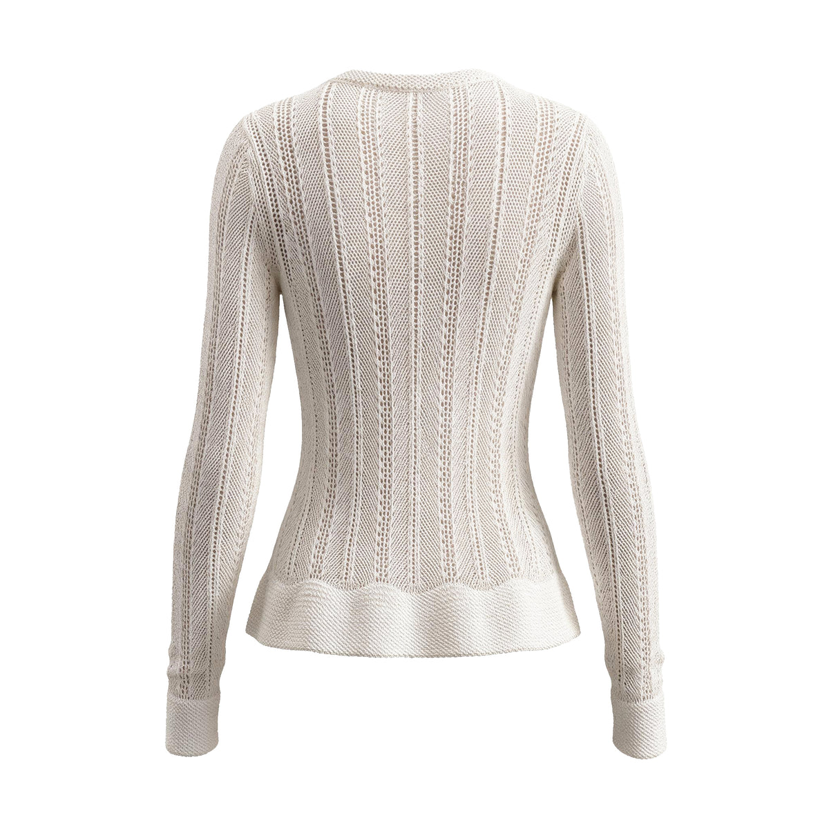 ZIMMERMANN CREAM CROCHET-KNIT SWEATER - SIZE 0 (US 4)