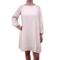 ZIMMERMANN CREAM PLEATED LONG SLEEVE DRESS - SIZE 0/XS