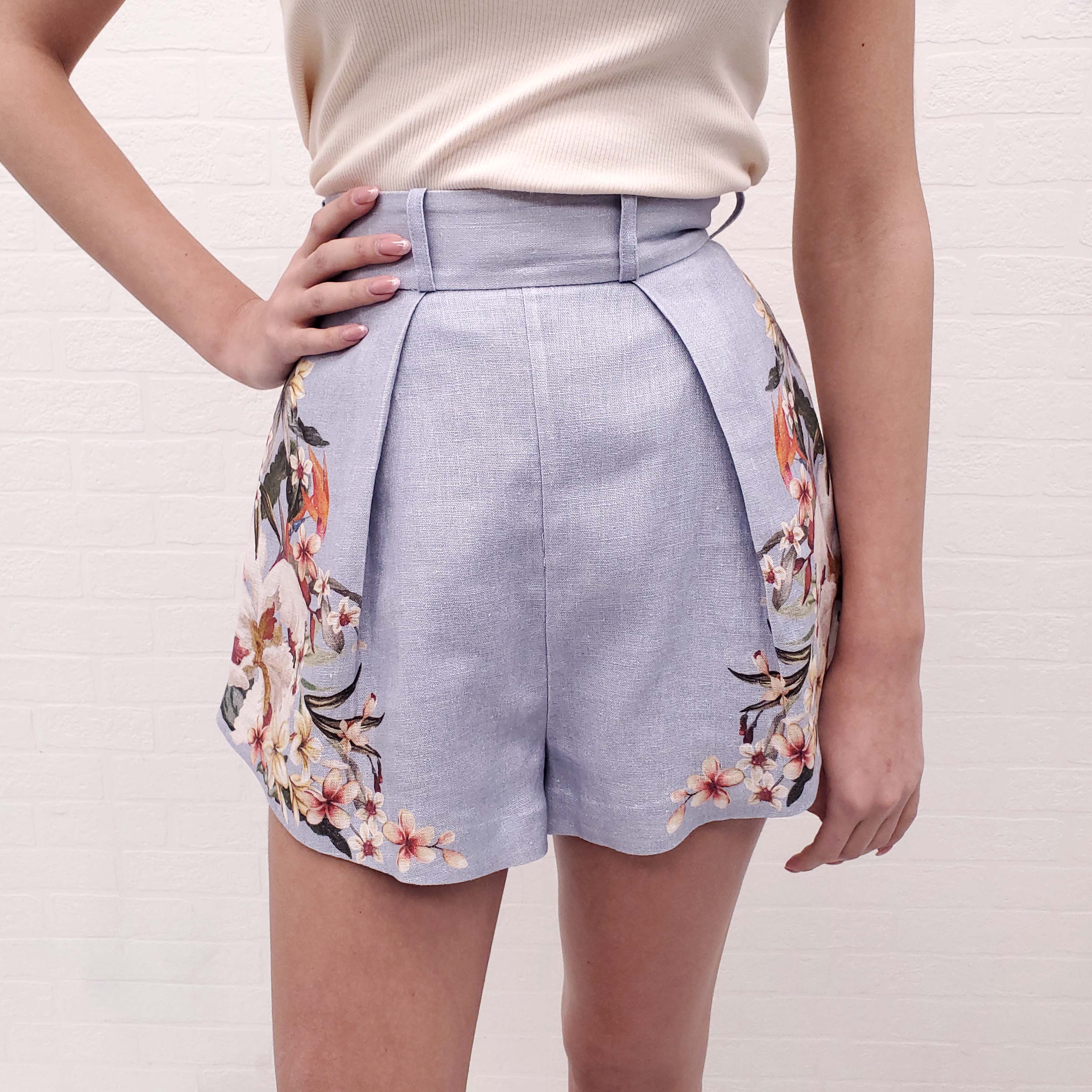 ZIMMERMANN FLORAL SHORTS - SIZE 0 (US 2)