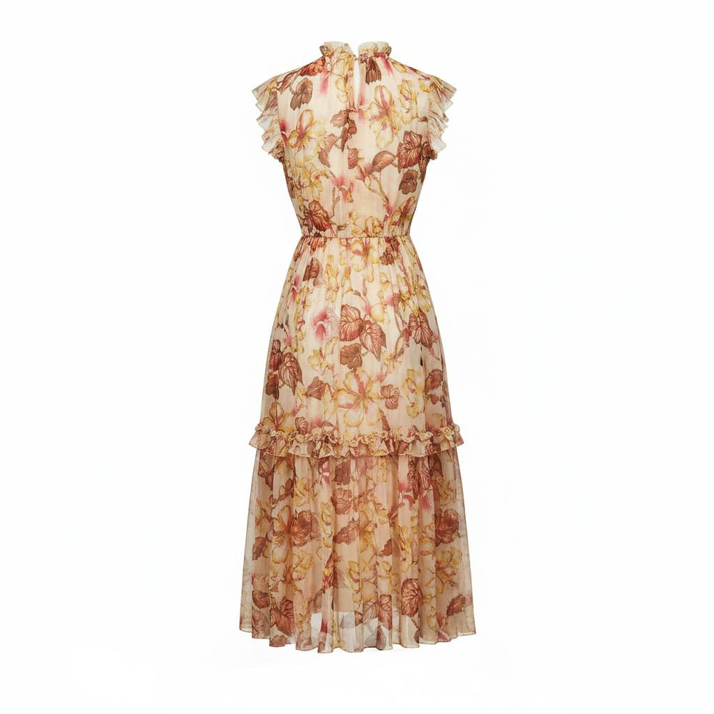 ZIMMERMANN FLORAL YELLOW MAXI DRESS - SIZE 3 (US 10)