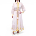 ZIMMERMANN IVORY AND YELLOW 'CIRA DROPWAIST' SHIRT DRESS - SIZE 0 (US 4)