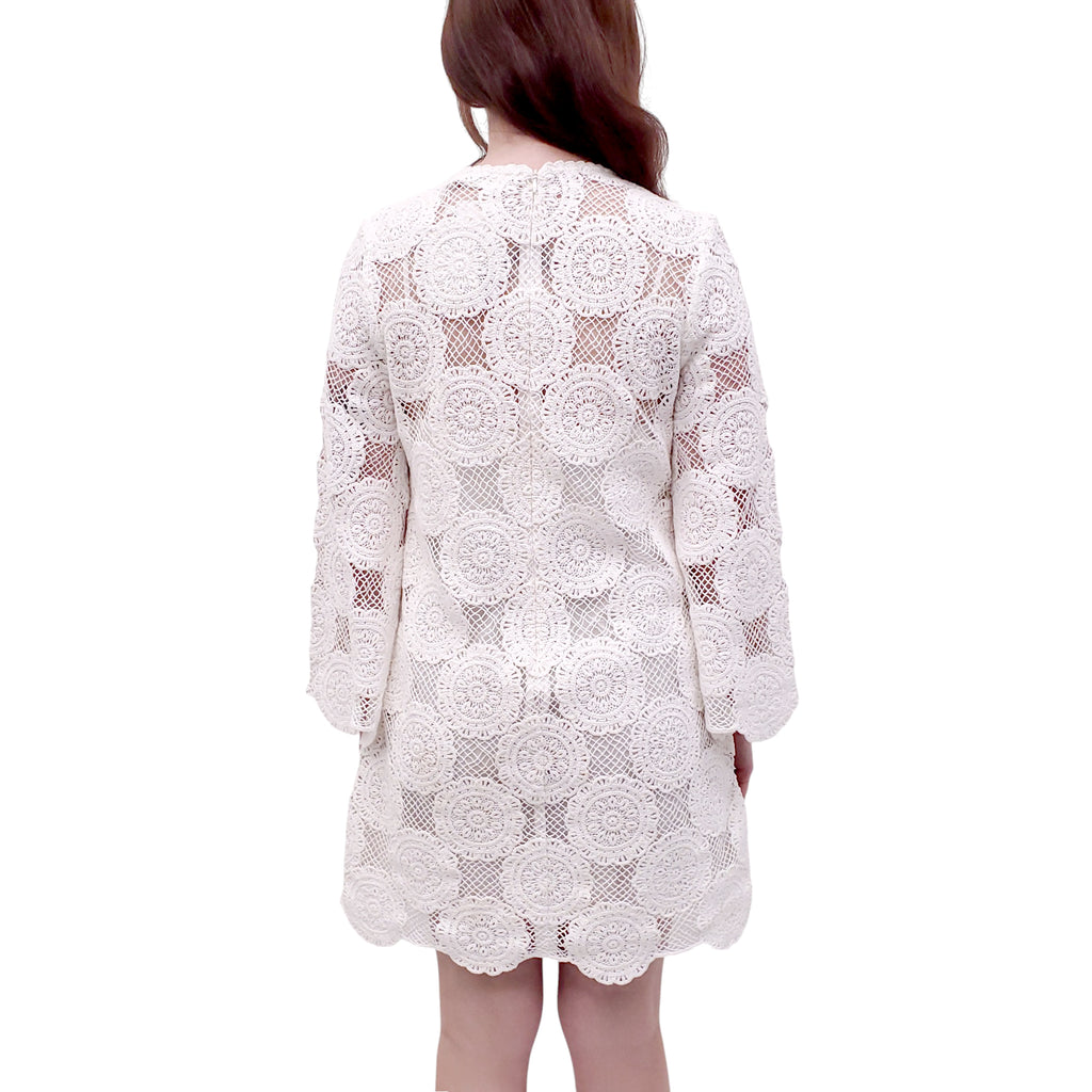 ZIMMERMANN IVORY EYELET 'JUNIE LACE TUNIC' DRESS - SIZE 2 (US 8)