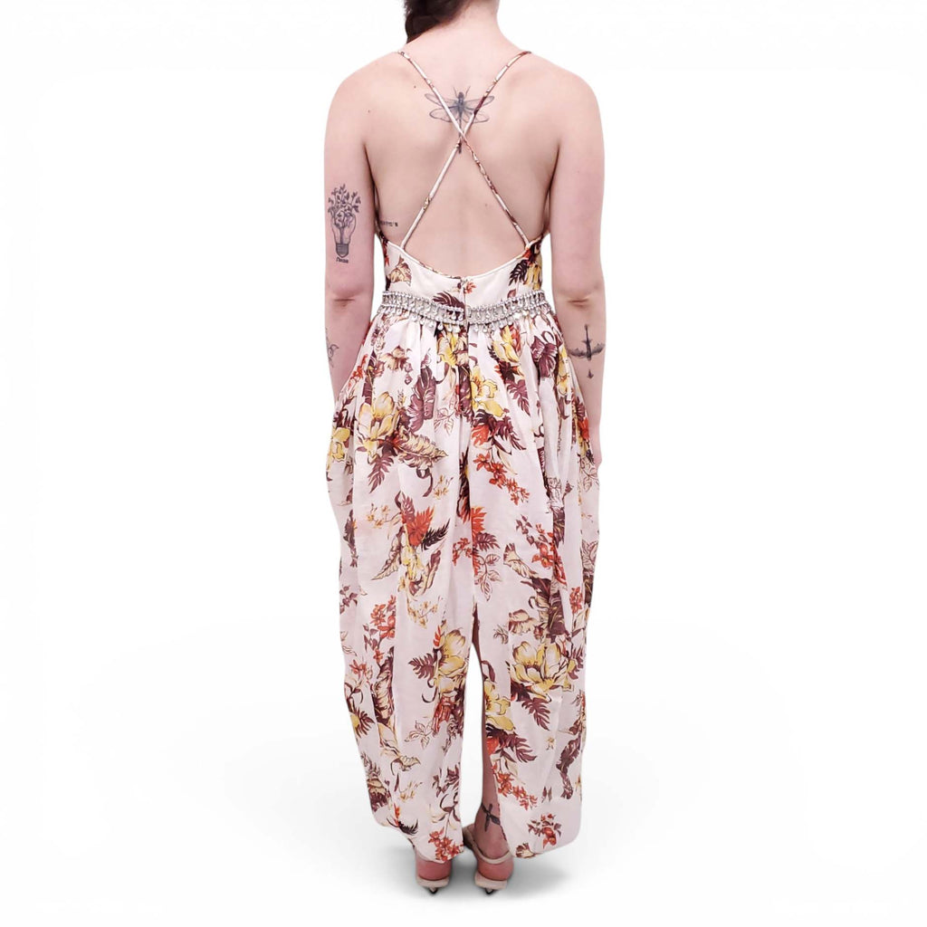 ZIMMERMANN IVORY TROPICAL FLORAL 'MATCHMAKER TULIP' DRESS - SIZE 1 (US 6)
