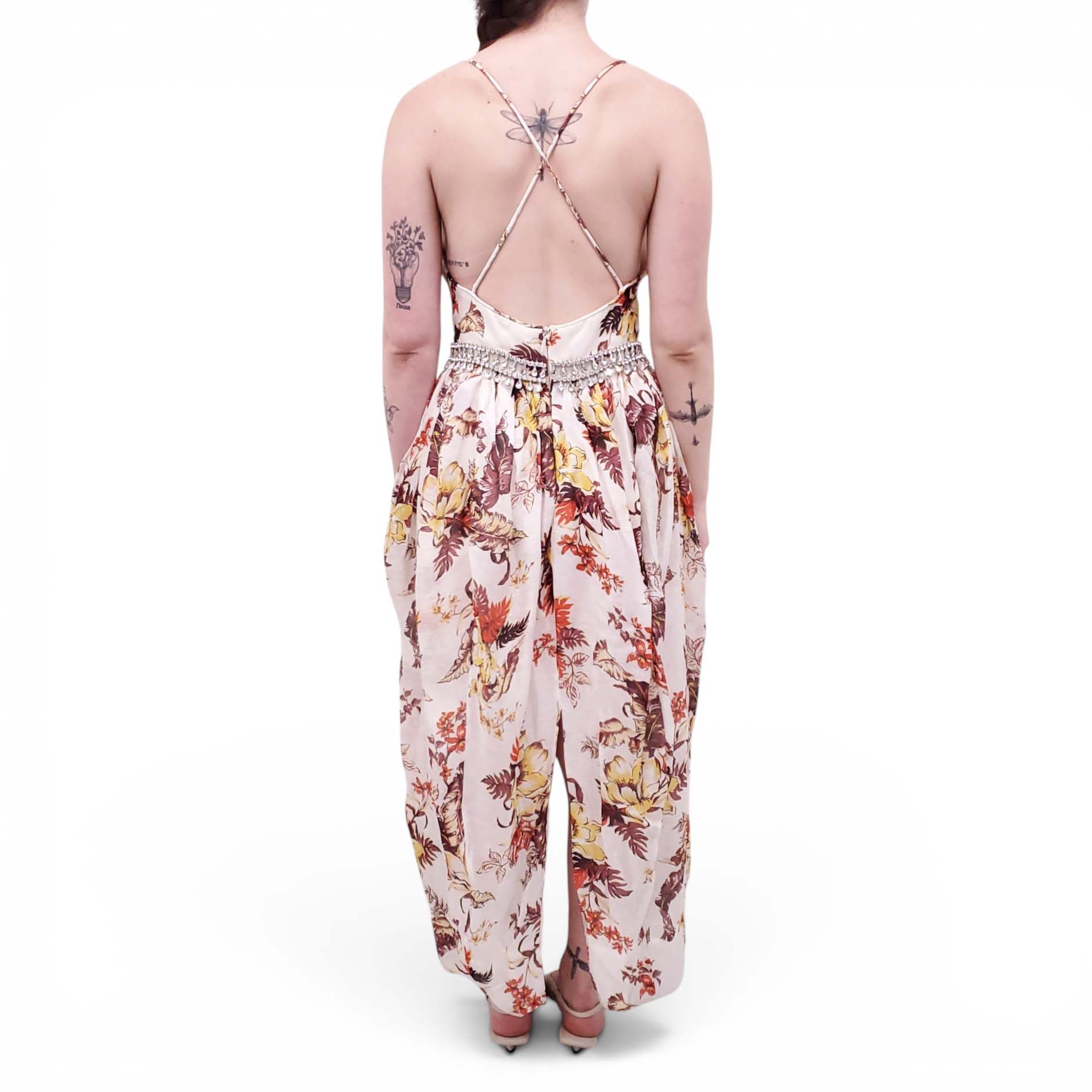 ZIMMERMANN IVORY TROPICAL FLORAL 'MATCHMAKER TULIP' DRESS - SIZE 1 (US 6)