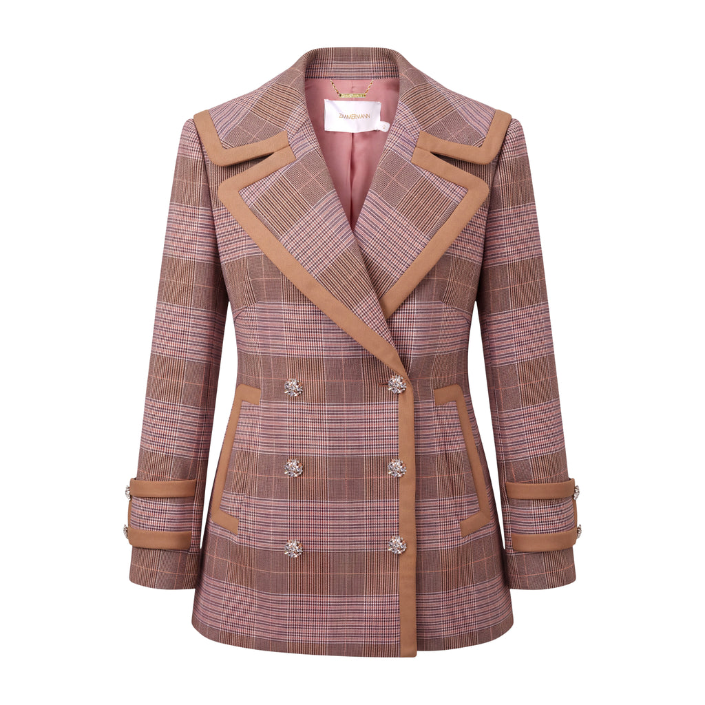 ZIMMERMANN KALEIDOSCOPE CHECK PEACOAT - SIZE 2 (US 8)