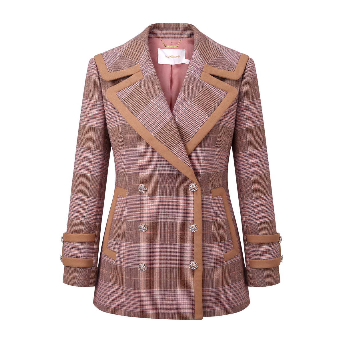 ZIMMERMANN KALEIDOSCOPE CHECK PEACOAT - SIZE 2 (US 8)