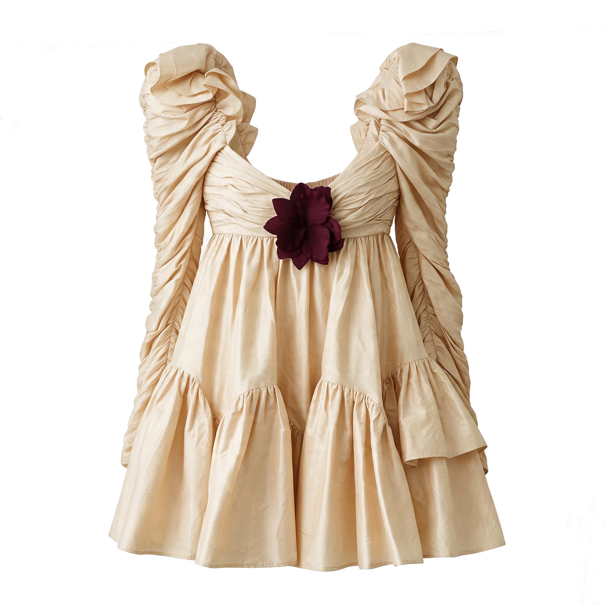 ZIMMERMANN KALEIDOSCOPE RUCHED MINI DRESS - SIZE 0P (US 2P)