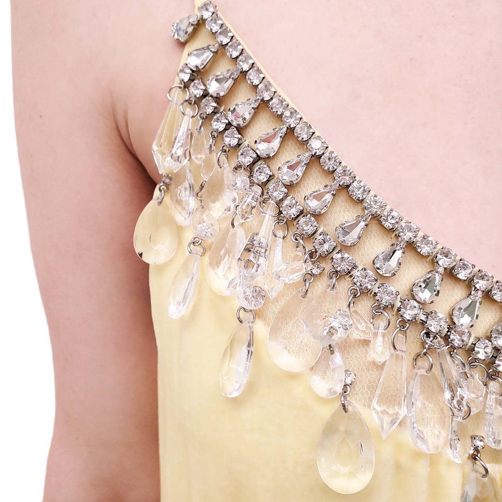 ZIMMERMANN LEMON YELLOW 'MATCHMAKER DIAMANTE SLIP' DRESS - SIZE 2 (US 8)